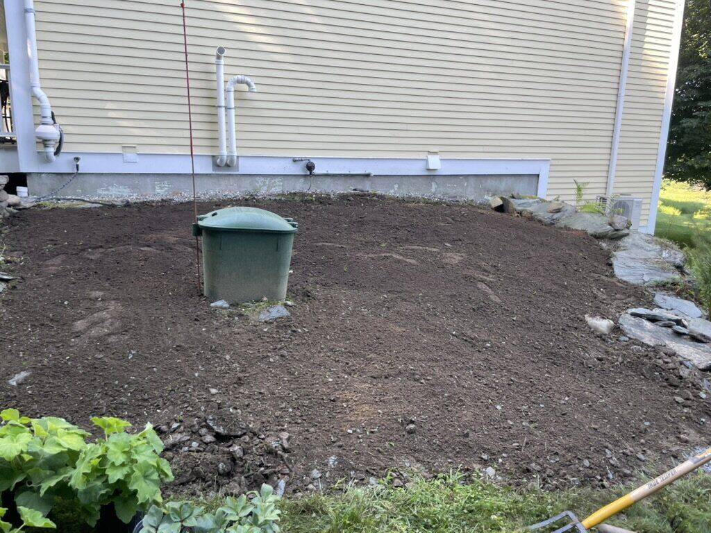 Bed cleared and regraded to clean soil